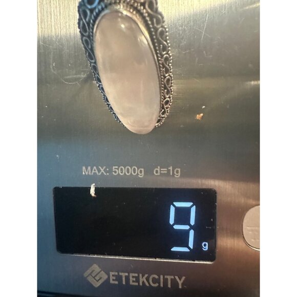 Sterling Silver Rose Quartz Chuncky Ring - Picture 6 of 6
